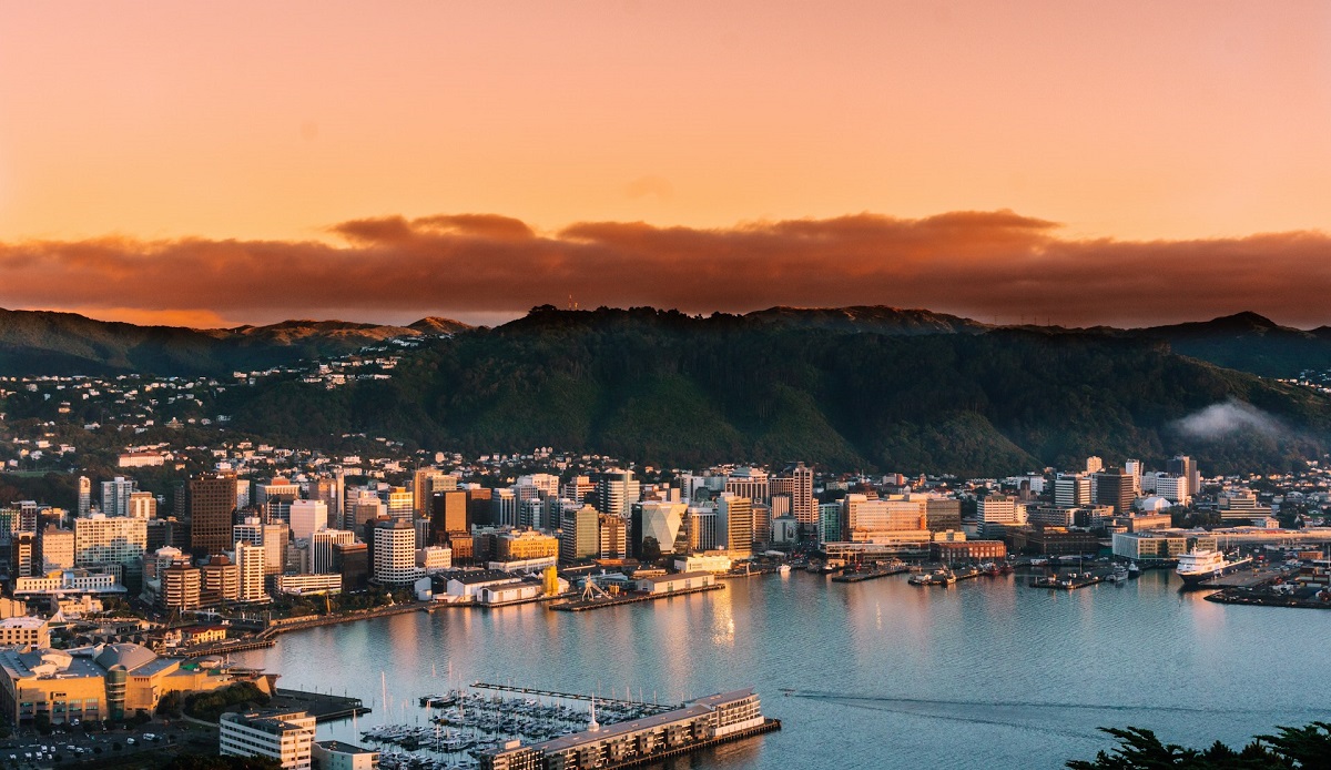 Az új-zélandi főváros, Wellington látképe