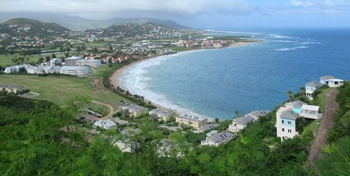 Saint Kitts-i tájkép (az Északi-Fregatt-öböl)