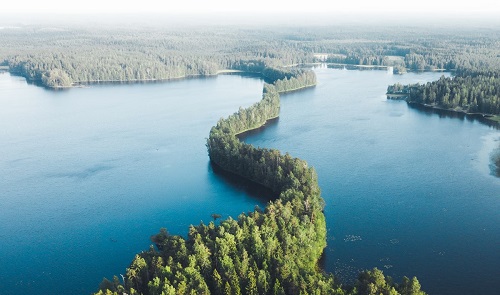 Jellegzetes finn táj a Liesjärvi Nemzeti Parkban