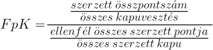 A nettó futási arány képlete