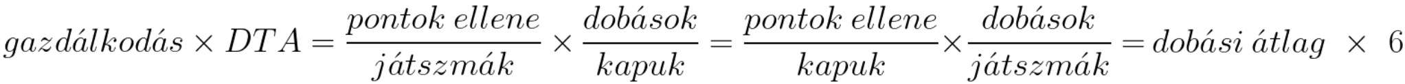 A dobási mutatók közötti összefüggés képlete