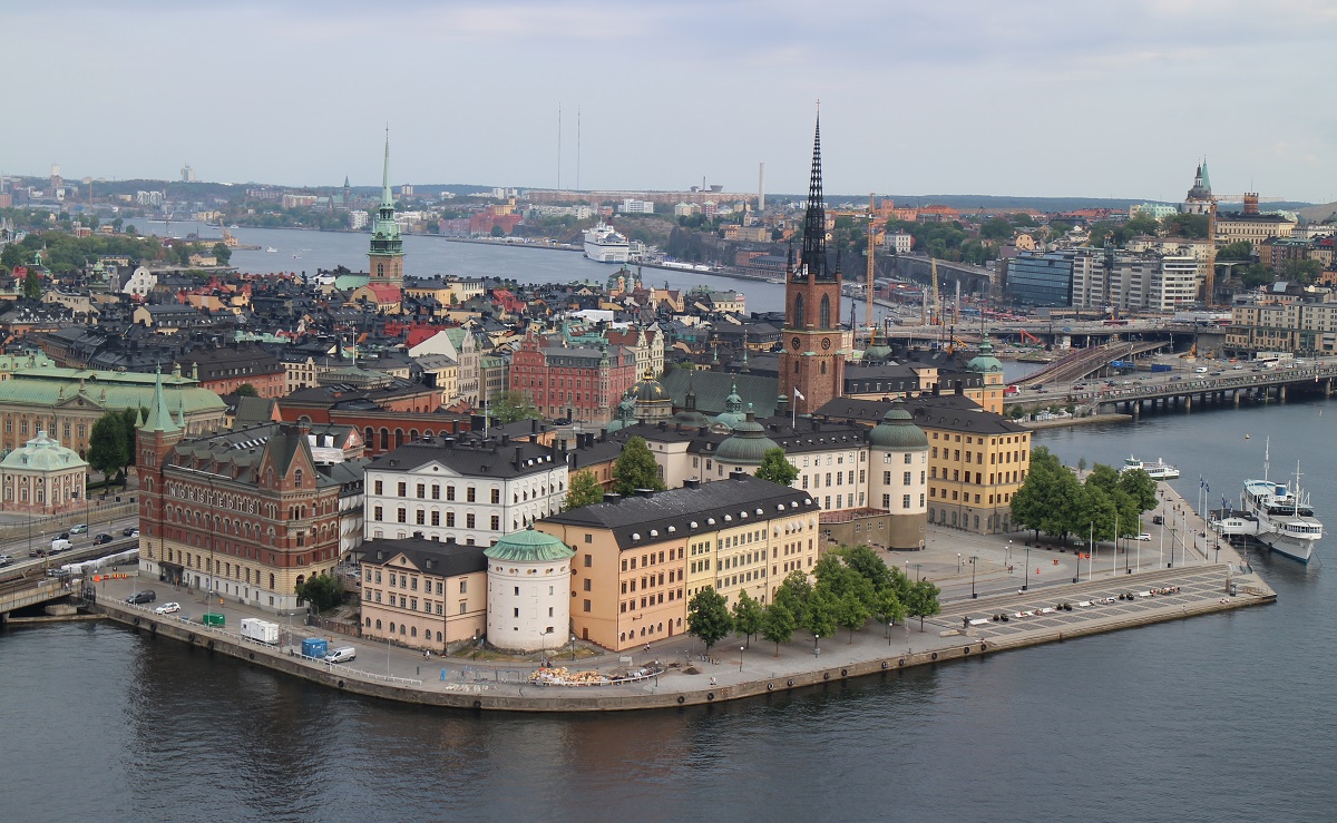 Stockholm óvárosa a városháza tornyából nézve (illusztráció)
