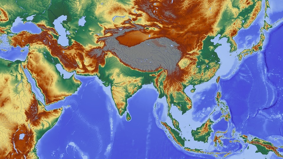 Ázsia térképe (illusztráció)